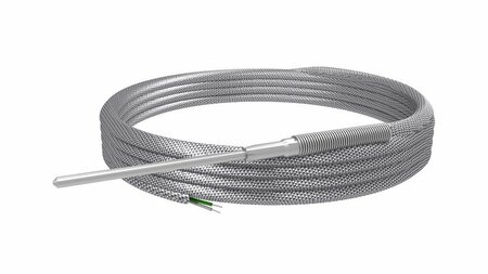 PT100 temperatuur sensor gevlochten kabel 5mtr.